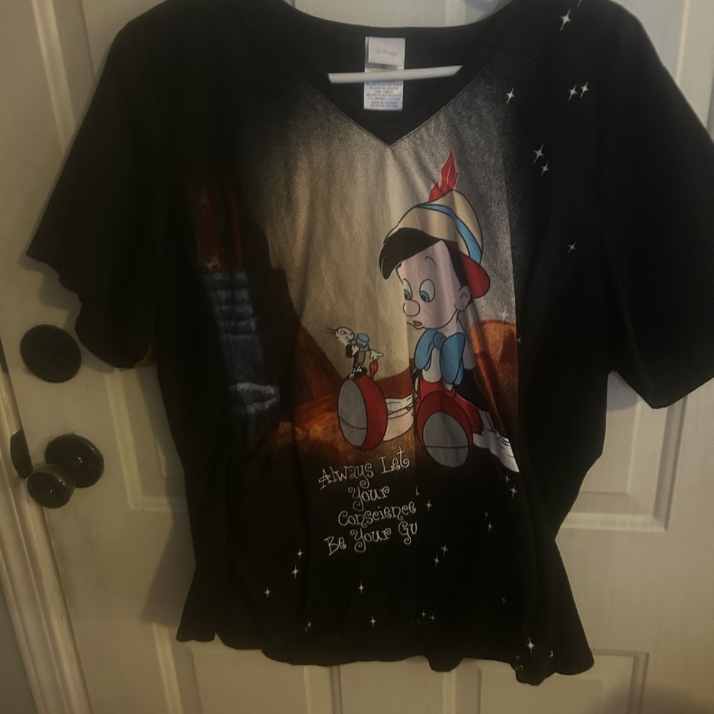 UA Scrubs Black Pinocchio Graphic Short Sleeve Tee
